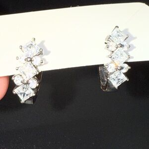Elegant Silver Crystal Earrings